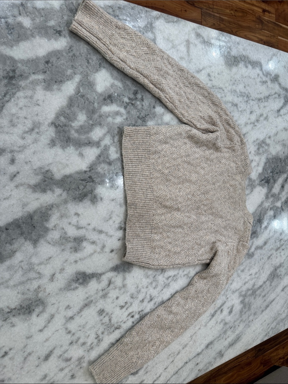 Sincerely Jules Cream Cable-Knit Button Front Cardigan - Picture 2 of 2